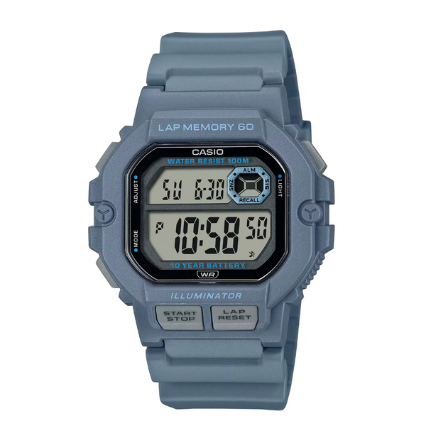 Casio Blue Resin Strap Black Digital Quartz Watch for Men – WS‑1400H‑2AVDF