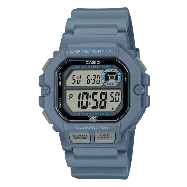 Casio Blue Resin Strap Black Dial Digital Quartz Watch for Men – WS‑1400H‑2AVDF