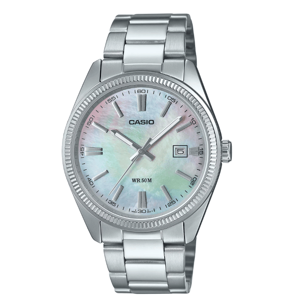 Casio Stainless Steel Mother-of-Pearl Dial Quartz Watch for Men – MTP-1302DS-7AVDF