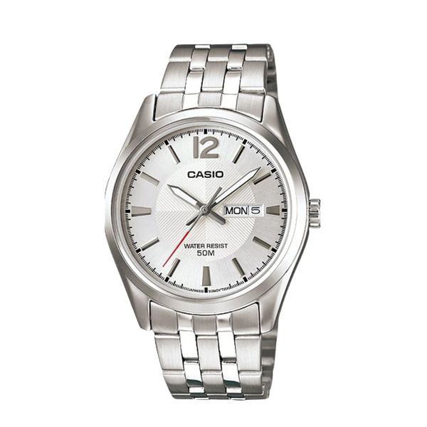 Casio Silver Stainless White Analog Quartz Watch for Men – MTP-1335D-7AVDF
