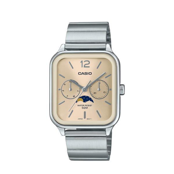 Casio Silver Stainless Steel Bracelet Champagne Analog Quartz Watch for Men – MTP-M305D-9AVDF