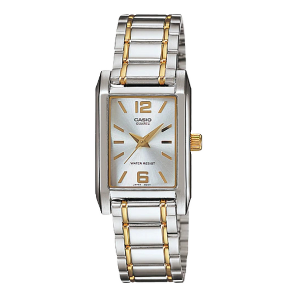 Casio Two-Tone Stainless Steel Bracelet Silver Analog Quartz Watch for Women – LTP-1235SG-7ADF