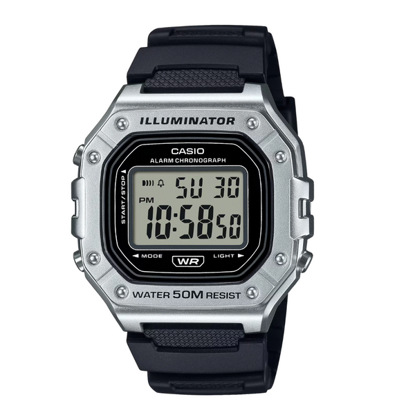 Casio Green Resin Strap Black Digital Quartz Watch for Men – W-218HM-7AVDF