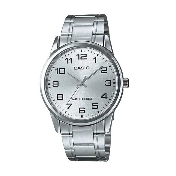 Casio Silver Stainless Steel Bracelet Silver Analog Quartz Watch for Men – MTP-V001D-7BUDF