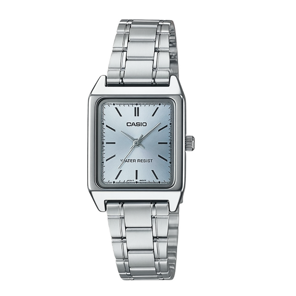 Casio Silver Stainless Steel Bracelet Blue Analog Quartz Watch for Women – LTP-V007D-2EUDF (AG)