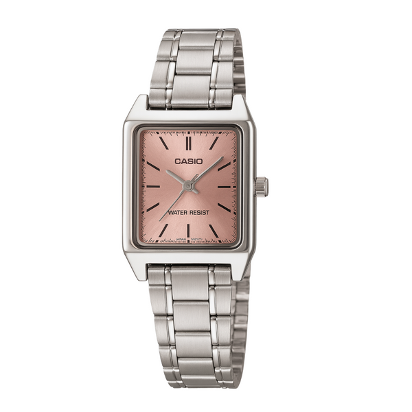 Casio Silver Stainless Steel Bracelet Pink Analog Quartz Watch for Women – LTP-V007D-4EUDF