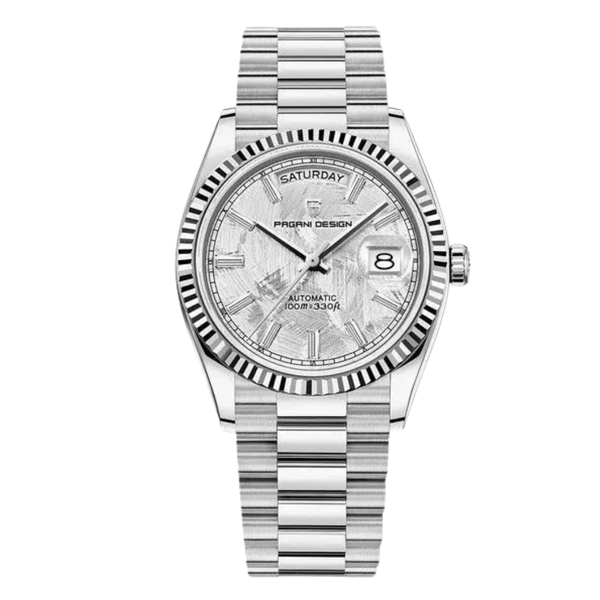 Pagani Silver Stainless Steel Silver Dial Automatic Watch for Gents - PD-1783