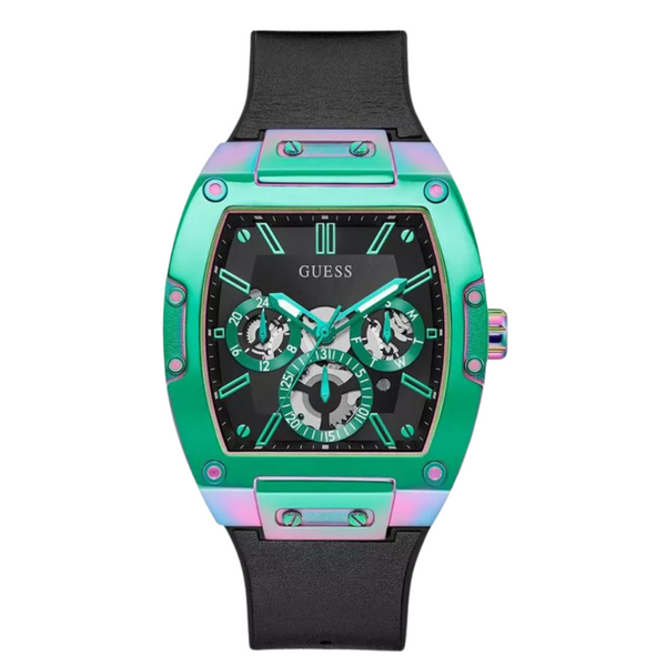 Guess Thought Trend Black Silicone Black Dial Quartz Watch for Gents - GW0202G5