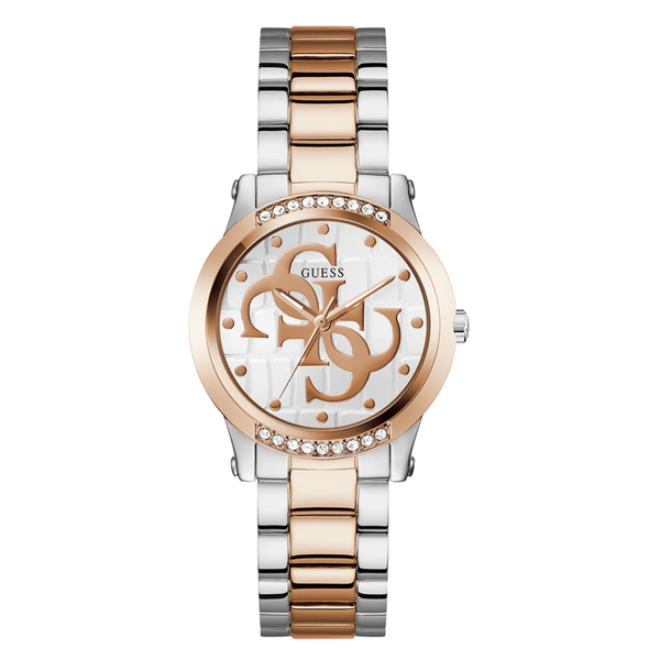 Guess Annette Series Two-tone Stainless Steel White Dial Quartz Watch for Ladies - G0861L5