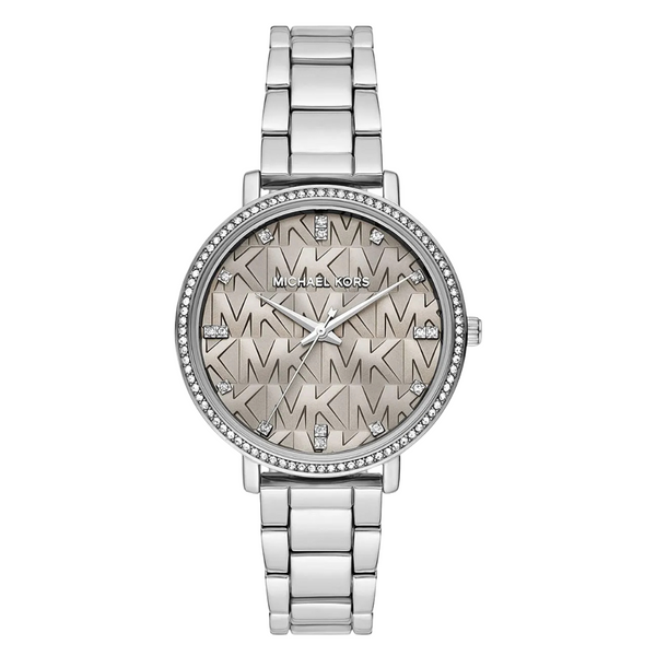 Michael Kors Pyper Silver Stainless Steel Grey Dial Quartz Watch for Ladies - MK4672