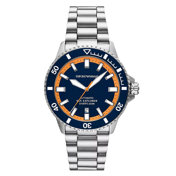 Emporio Armani Sea Explorer Automatic Stainless Steel Dive Watch – 42.5 mm (AR60090)