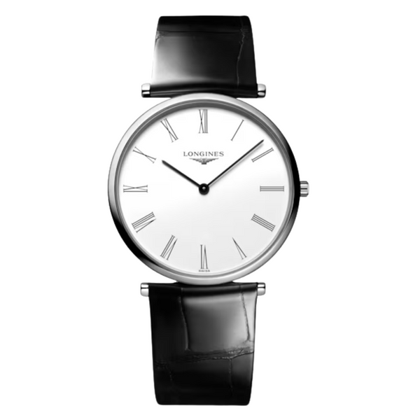 Longines La Grande Classique de Longines Black Leather Strap White Dial Quartz Watch for Ladies - L4.755.4.11.2
