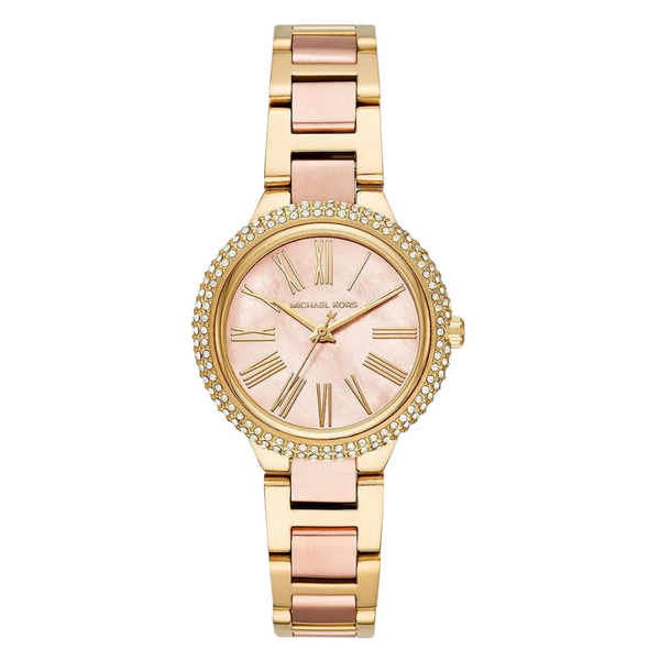 Michael Kors Taryn Gold Stainless Steel Rose Gold Dial Quartz Watch for Ladies - MK-6564