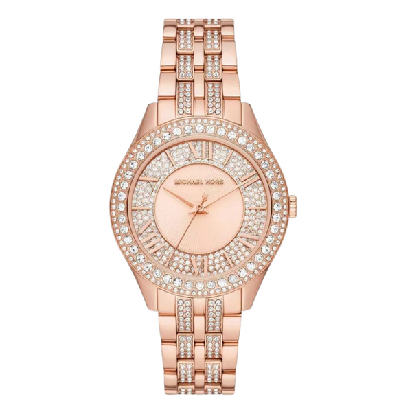 Michael Kors Harlowe Rose Gold Stainless Steel Rose Gold Dial Quartz Watch for Ladies - MK4710
