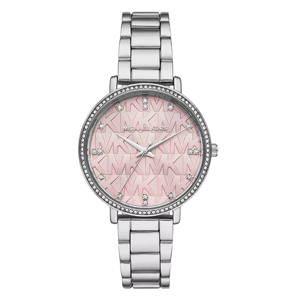 Michael Kors Pyper Silver Stainless Steel Light Pink Dial Quartz Watch for Ladies - MK4631