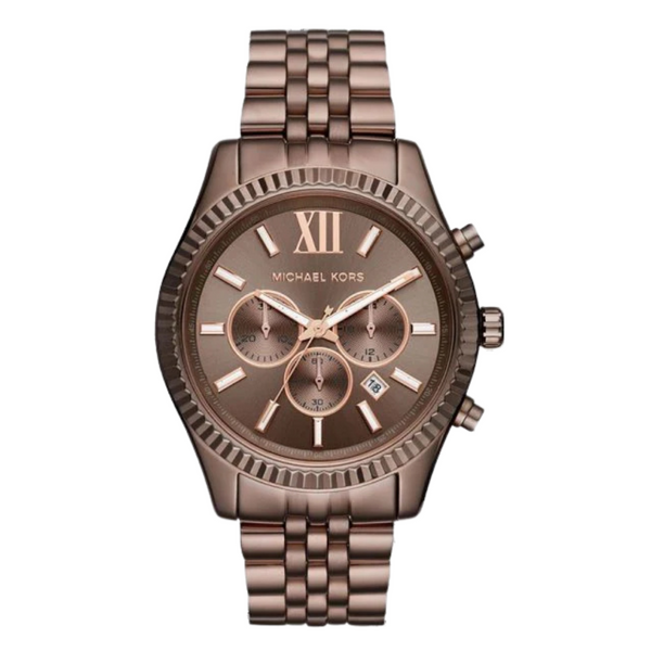 Michael Kors Lexington Sable Brown Stainless Steel Brown Dial Chronograph Quartz Watch for Gents - MK8522