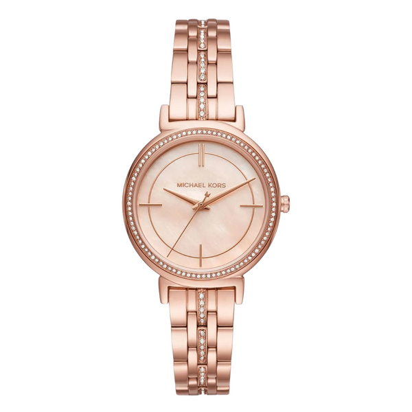 Michael Kors Cinthia Rose Gold Stainless Steel Rose Gold Dial Quartz Watch for Ladies - MK-3643