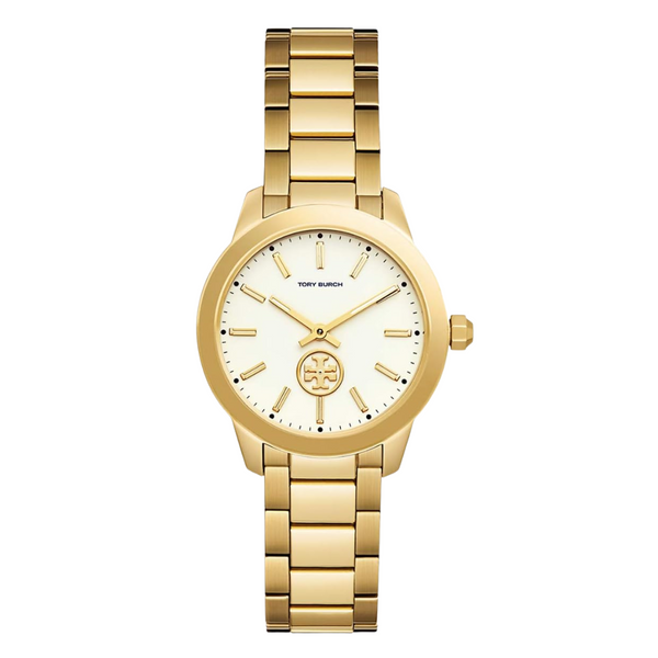 Tory Burch Collins Gold Stainless Steel White Dial Quartz Watch for Ladies - TBW1300