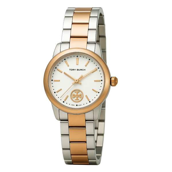 Tory Burch Collins Two-tone Stainless Steel Ivory Dial Quartz Watch for Ladies - TBW1305