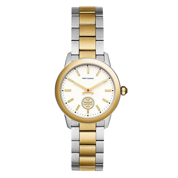 Tory Burch Collins Two-tone Stainless Steel Ivory Dial Quartz Watch for Ladies - TBW1306