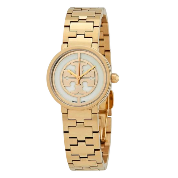 Tory Burch Reva Gold Stainless Steel Ivory Dial Quartz Watch for Ladies - TBW4011
