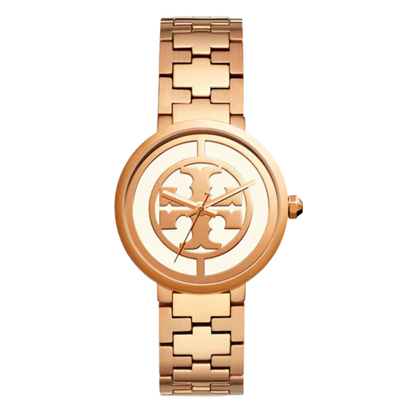 Tory Burch Reva Rose Gold Stainless Steel Rose Gold Dial Quartz Watch for Ladies - TBW4028