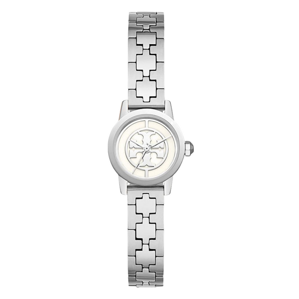 Tory Burch Reva Silver Stainless Steel Cream Dial Quartz Watch for Ladies - TBW4044