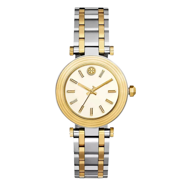 Tory Burch Classic T Two-tone Stainless Steel Cream Dial Quartz Watch for Ladies - TBW9014
