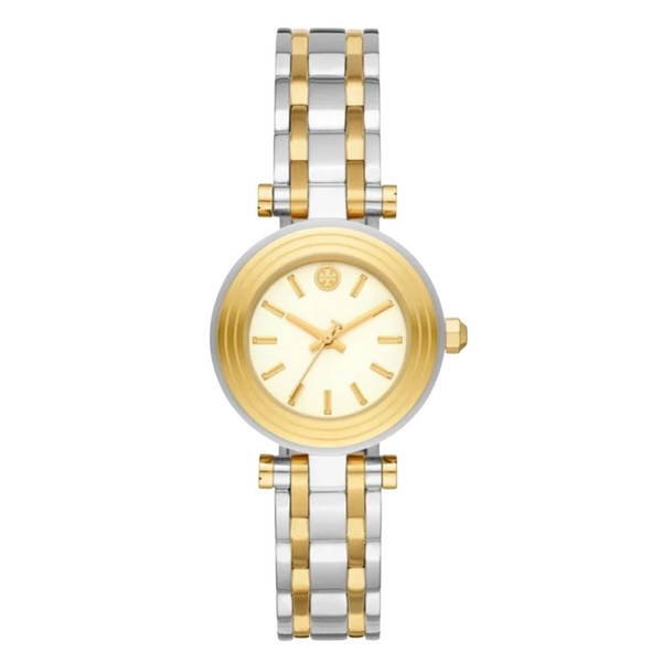 Tory Burch Classic T Two-tone Stainless Steel Cream Dial Quartz Watch for Ladies - TBW9014