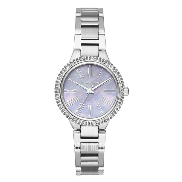 Michael Kors Taryn Silver Stainless Steel Purple Dial Quartz Watch for Ladies - MK-6562