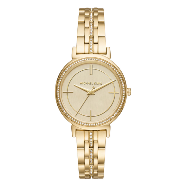 Michael Kors Cinthia Gold Stainless Steel Gold Dial Quartz Watch for Ladies - MK-3681