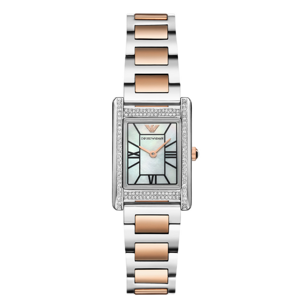 EMPORIO ARMANI Genni Two-tone Stainless Steel Mother-of‑pearl Dial Quartz Watch for Ladies - A11626