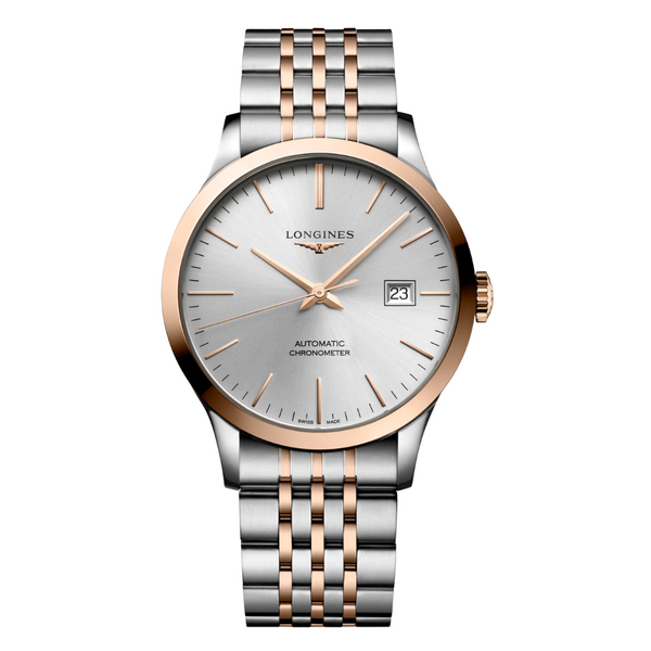 Longines Record Two-tone Stainless Steel Silver Dial Automatic Watch for Gents - L2.821.5.72.7