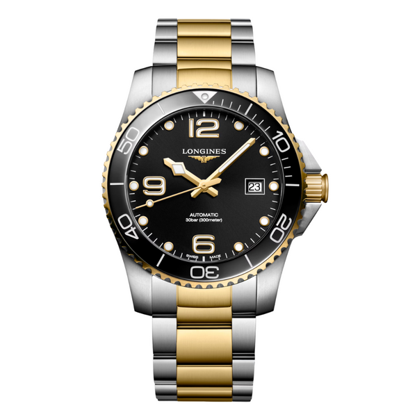 Longines HydroConquest Two-tone Stainless Steel Black Dial Automatic Watch for Gents - L3.781.3.56.7