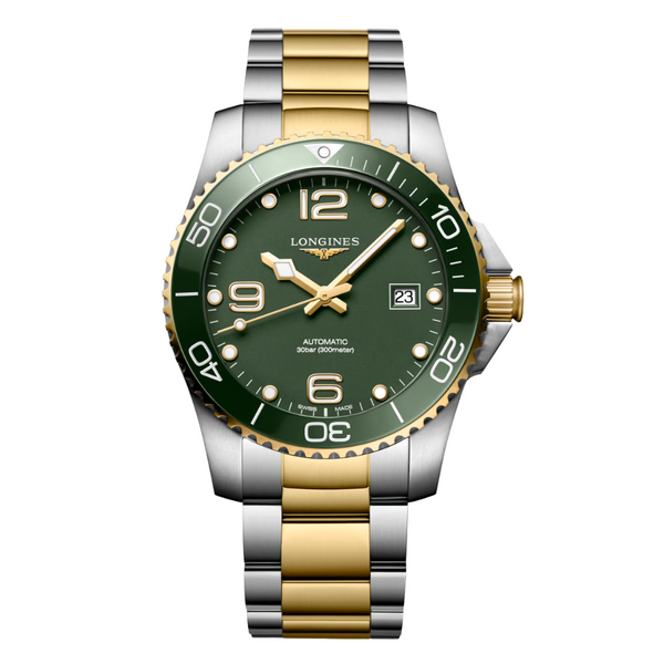 Longines HydroConquest Two-tone Stainless Steel Green Dial Automatic Watch for Gents - L3.781.3.06.7