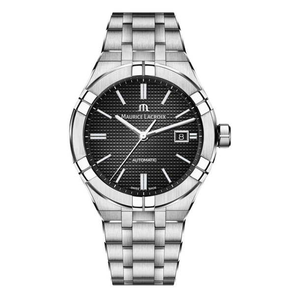 Maurice Lacroix Aikon Silver Stainless Steel Black Dial Automatic Watch for Gents - AI6008-SS002-330-A