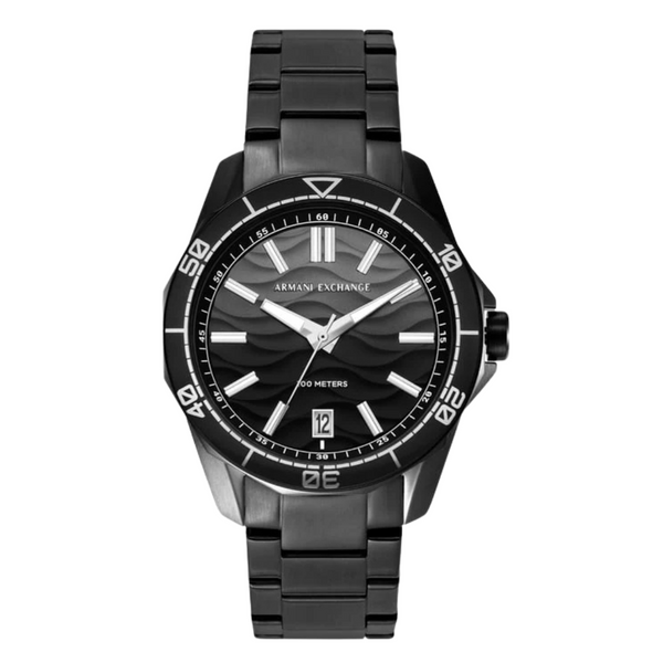 Armani Exchange Spencer Black Stainless Steel Black Dial Quartz Watch for Gents - AX-1952