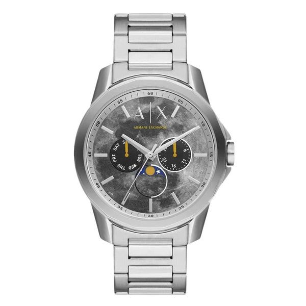 Armani Exchange Spencer Silver Stainless Steel Grey Dial Quartz Watch for Gents - AX-1736