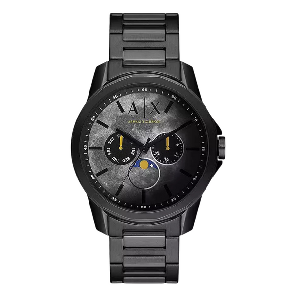 Armani Exchange Spencer Black Stainless Steel Grey Dial Quartz Watch for Gents - AX-1738