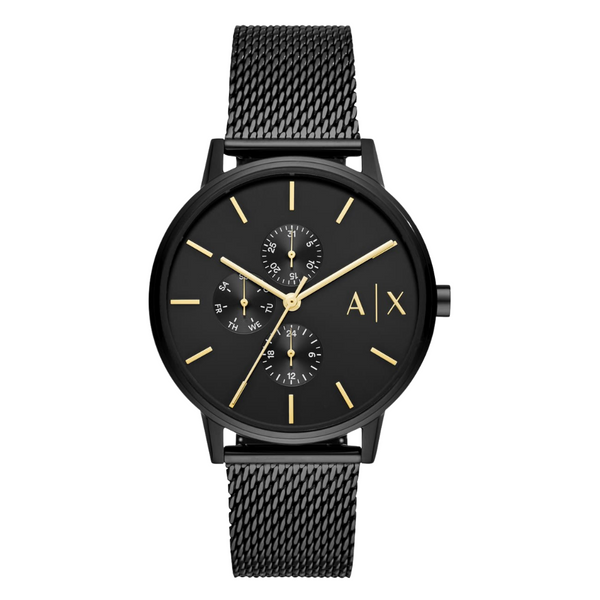 Armani Exchange Cayde Black Mesh Bracelet Black Dial Quartz Watch for Gents - AX.2716