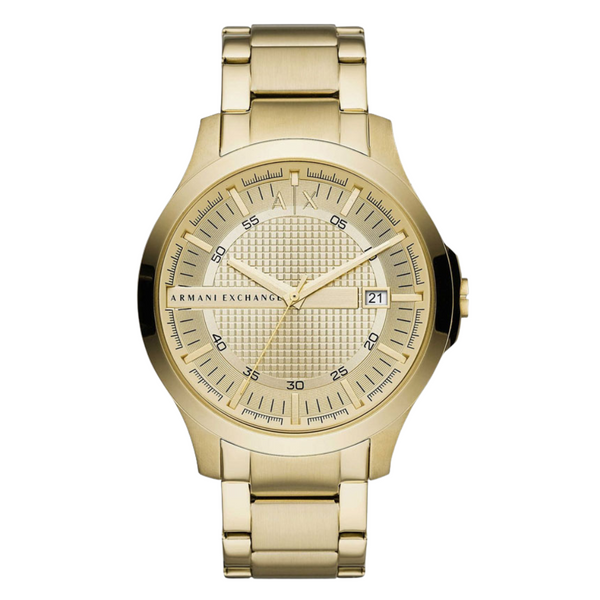 Armani Exchange Hampton Gold Stainless Steel Gold Dial Quartz Watch for Gents - AX-2415