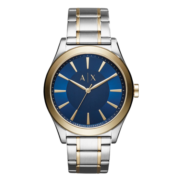Armani Exchange Nico Two-tone Stainless Steel Blue Dial Quartz Watch for Gents - AX-2332