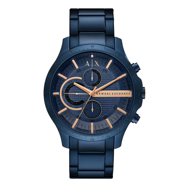 Armani Exchange Hampton Blue Stainless Steel Blue Dial Chronograph Quartz Watch for Gents - AX-2430