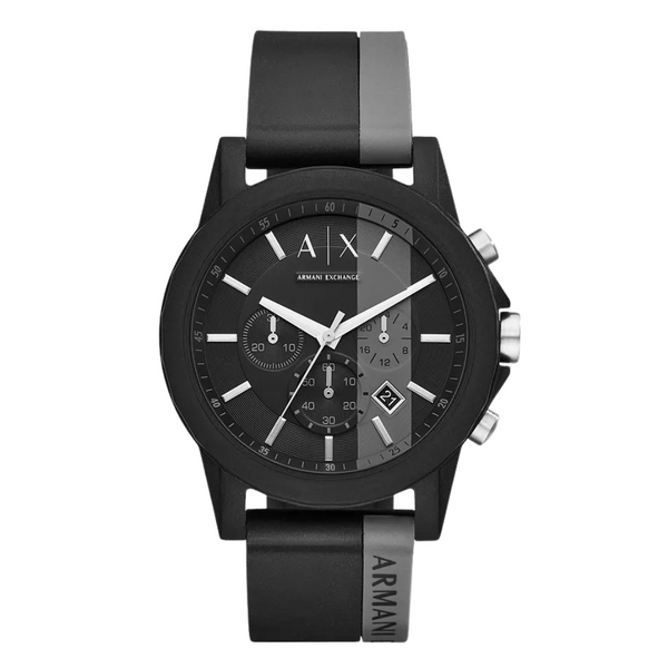 Armani Exchange Outerbanks Two-tone Silicone Strap Two-tone Dial Chronograph Quartz Watch for Gents - AX-1331
