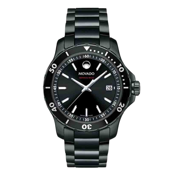 Movado 800 Series Black Stainless Steel Black Dial Quartz Watch for Gents - MOVADO 2600143