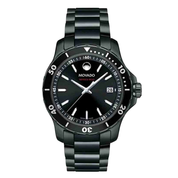 Movado 800 Series Black Stainless Steel Black Dial Quartz Watch for Gents - MOVADO 2600143
