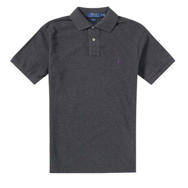 Ralph Lauren Iconic Mesh Polo Dark Grey T-Shirt