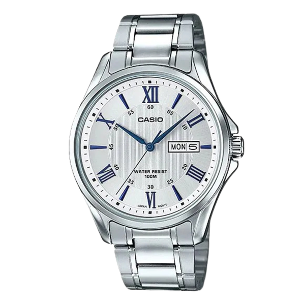 Casio Silver Stainless Steel Silver Dial Quartz Watch for Gents - M-1384D-7A2VDF