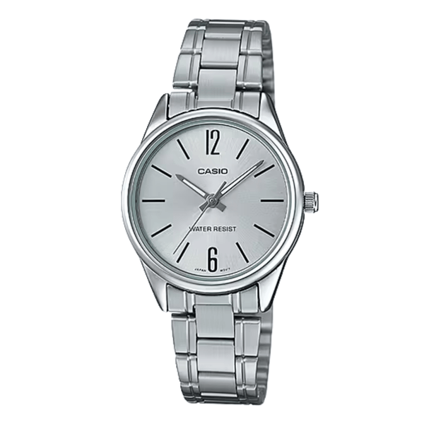 Casio Silver Stainless Steel Silver Dial Quartz Watch for Ladies - LTP-V005D-7BUDF