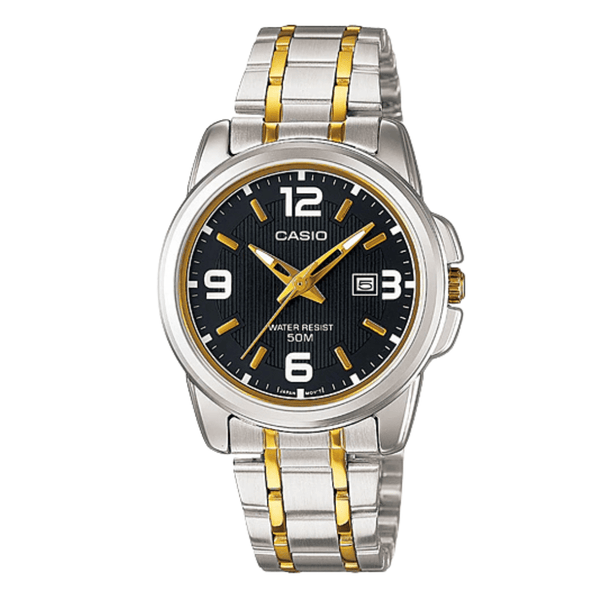 Casio Two-tone Stainless Steel Black Dial Quartz Watch for Ladies - LTP-1314SG-1AVDF